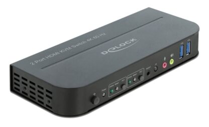 DELOCK HDMI KVM Switch 11481, 2 ports, USB 3.0, Audio, 4K/60Hz, μαύρο