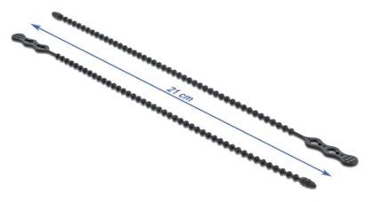 DELOCK reusable δεματικά καλωδίων 18966, 210x4.5mm, μαύρα, 10τμχ