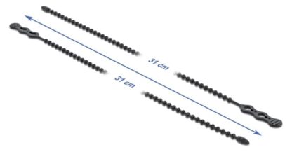 DELOCK reusable δεματικά καλωδίων 18967, 310x4.5mm, μαύρα, 10τμχ