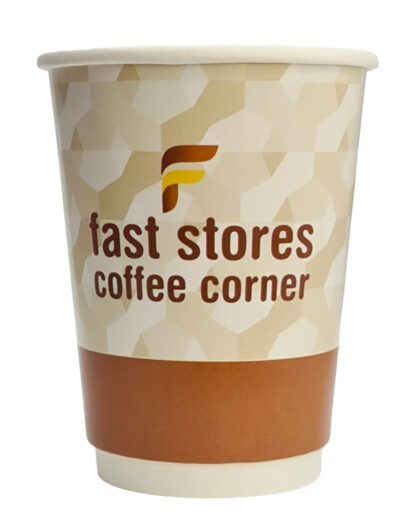 FAST STORES COFFEE CORNER χάρτινα ποτήρια καφέ 12oz, χωρίς καπάκι, 25τμχ