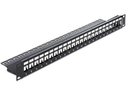 DELOCK Keystone Patch Panel, για 19" rack, 24 ports, μαύρο