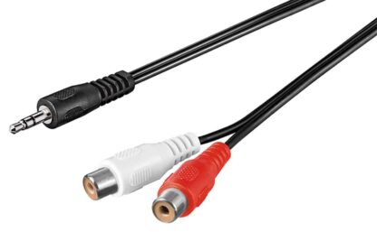 GOOBAY αντάπτορας 3.5mm αρσενικό σε 2x θηλυκό RCA 50116, 1.5m, μαύρο