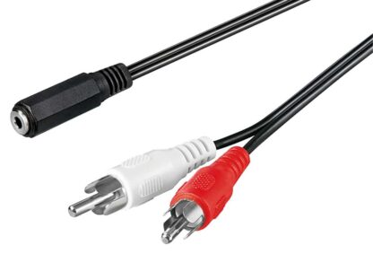 GOOBAY αντάπτορας 3.5mm θηλυκό σε 2x RCA αρσενικό 50442, 1.4m, μαύρο