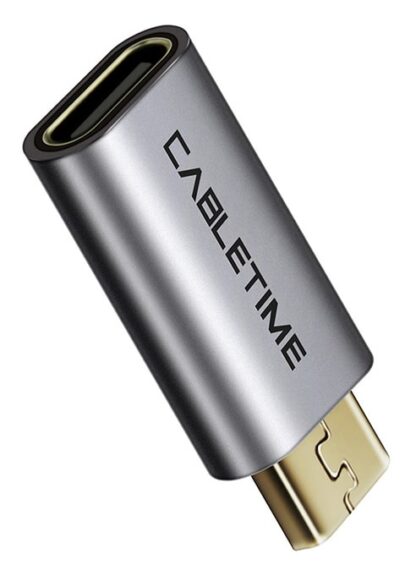 CABLETIME αντάπτορας OTG Micro USB σε USB Type-C C160, γκρι