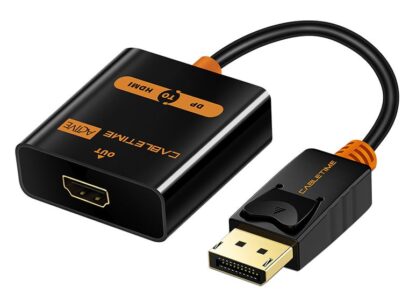 CABLETIME αντάπτορας DisplayPort σε HDMI AV586, ACTIVE, 4K, 0.2m, μαύρος