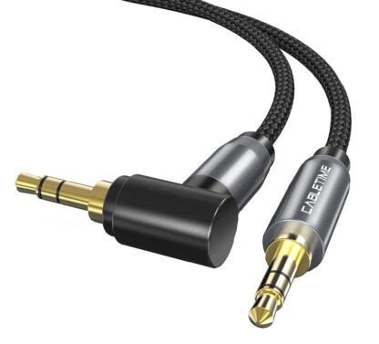 CABLETIME καλώδιο AUX Stereo 3.5mm (1/8") 90 Degree AV311, 1.8m, μαύρο