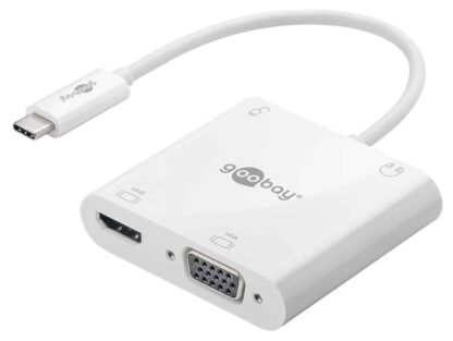 GOOBAY αντάπτορας USB Type-C σε HDMI+VGA+PD 52418, 100W, 4K 12cm, λευκός