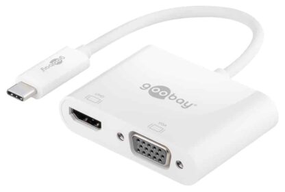 GOOBAY αντάπτορας USB Type-C σε HDMI+VGA 52430, 4K, 14cm, λευκός