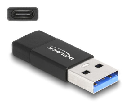 DELOCK αντάπτορας USB 3.2 Gen 2 σε USB Type-C 60001, 10Gbps, μαύρος