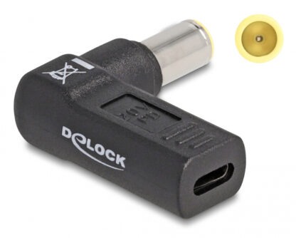 DELOCK αντάπτορας τροφοδοσίας 60012, USB-C σε IBM 7.9x5.5mm, 90°, μαύρος