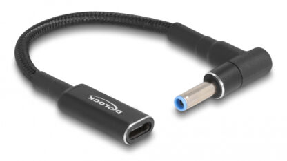 DELOCK καλώδιο τροφοδοσίας 60031, USB-C σε HP 4.5x 3.0mm, 15cm, μαύρο