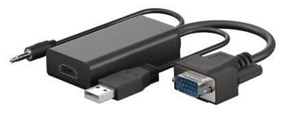 GOOBAY αντάπτορας HDMI σε VGA & 3.5mm 61259, 1080p, μαύρος