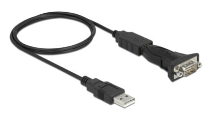 DELOCK αντάπτορας USB σε RS-232 DB9 61506 με καλώδιο USB, 0.8m, μαύρο