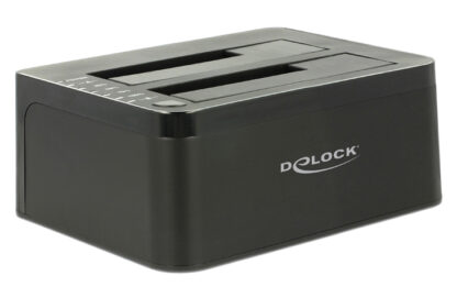 DELOCK docking station 62661, clone function, 2x HDD/SSD, 6Gb/s, μαύρο