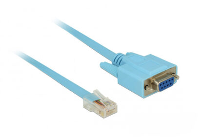 DELOCK Καλώδιο Serial RS-232 DB9 female σε RJ45 male, 1m, μπλε