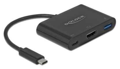 DELOCK αντάπτορας USB-C σε HDMI+USB+USB-C PD 2.0 64091, 4K, 60W, μαύρος