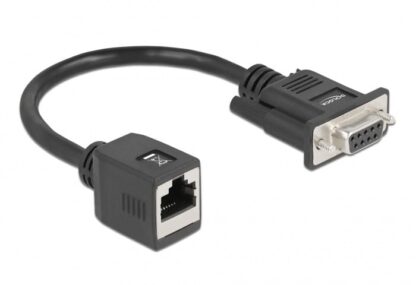 DELOCK αντάπτορας από serial DB9 RS-232 σε RJ45, μαύρος