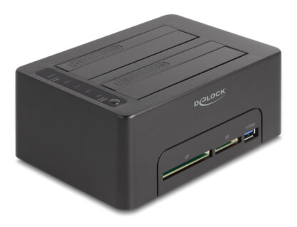 DELOCK docking station 64183 clone function, 2x HDD, CF/SD, 5Gbps, μαύρο