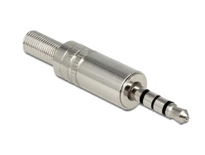 DELOCK Βύσμα 3.5mm Stereo, 4 pin, Bend Protection, Metal, Silver