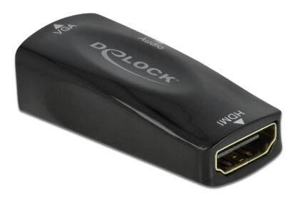 DELOCK αντάπτορας HDMI σε VGA 66560, 1080p/60Hz, μαύρος