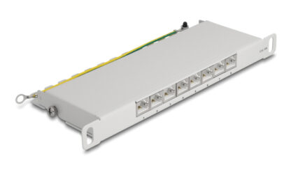 DELOCK patch panel 66871 για καμπίνα δικτύου 10"/0.5U, 8x ports, γκρι