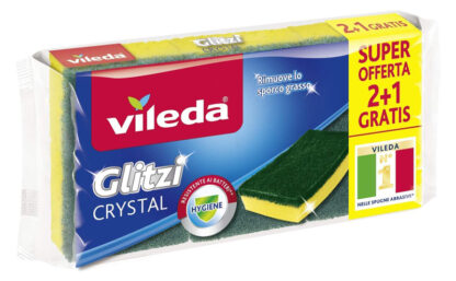 VILEDA Σφουγγάρι πιάτων Glitzi Crystal, 3τμχ