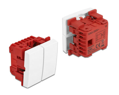 DELOCK module διακόπτης Easy 45 81363, διπλός, 1-pole, 1-way, λευκός