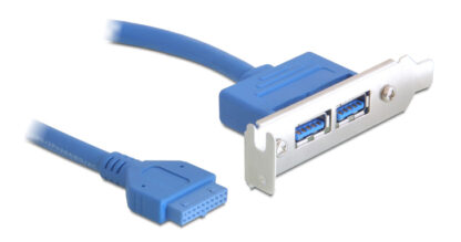 DELOCK κάρτα επέκτασης USB 19 pin σε 2x USB 3.0 82976, low profile