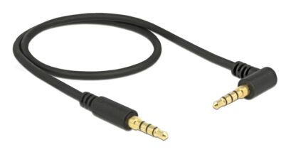 DELOCK καλώδιο Jack stereo σε Jack stereo 4pin 3.5mm, 90°, μαύρο, 0.5m