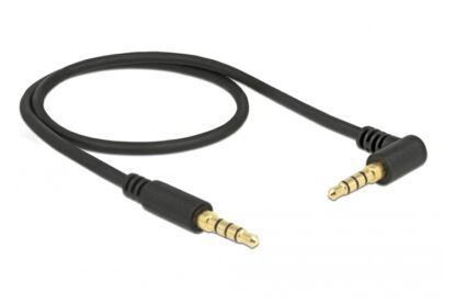 DELOCK Καλώδιο Jack stereo σε Jack stereo 4pin 3.5mm, 90°, μαύρο, 1m