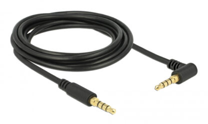 DELOCK καλώδιο Jack stereo σε Jack stereo 4pin 3.5mm, 90°, μαύρο, 3m