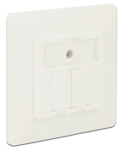 DELOCK Wall Outlet για Keystone 86219, 2 Port