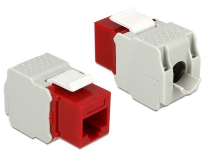 DELOCK Keystone Module RJ45 female, Cat.6 UTP, κόκκινο