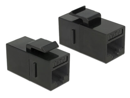 DELOCK Keystone module RJ45 86381, θηλυκό σε θηλυκό, Cat 6 UTP, μαύρο