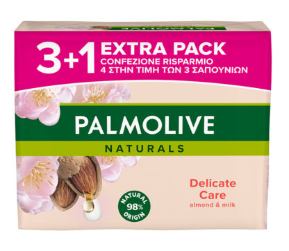 PALMOLIVE σαπούνι Delicate Care, με αμύγδαλο & γάλα, 4x 90g