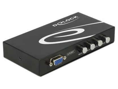 DELOCK VGA switch 87635, 4 ports, bidirectional, Full HD, μαύρο