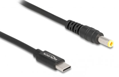 DELOCK καλώδιο τροφοδοσίας 87978, USB-C σε 5.5x2.5mm, 1.5m, μαύρο