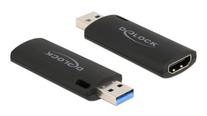 DELOCK αντάπτορας USB σε HDMI 88307, 4K/30Hz, μαύρος