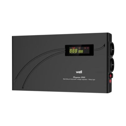 AVR-2000VA Well ΨΗΦΙΑΚΟ SlimPower LCD Display Black AVR-REL-SLIMPOWER2000-WL