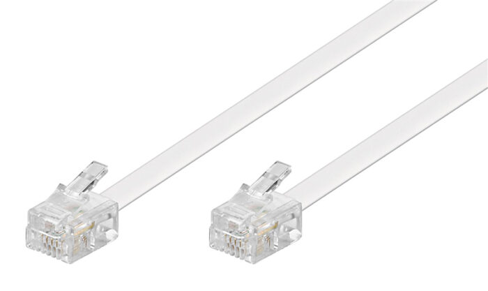 GOOBAY καλώδιο τηλεφώνου 93067, RJ11 6P4C, CCA, 3m, λευκό