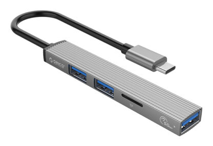 ORICO USB-C hub AH-12F, 3x USB ports, micro SD port, γκρι