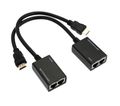 POWERTECH HDMI extender σε 2x UTP cat5e/6 CAB-H078, HD, εώς 30m, μαύρο