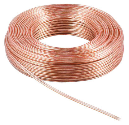 POWERTECH καλώδιο ήχου 2x 0.50mm² CAB-SP017, Copper, 10m, διάφανο