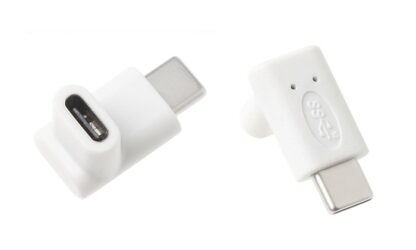 POWERTECH αντάπτορας USB-C αρσενικό σε θηλυκό CAB-U099, 90°, λευκός