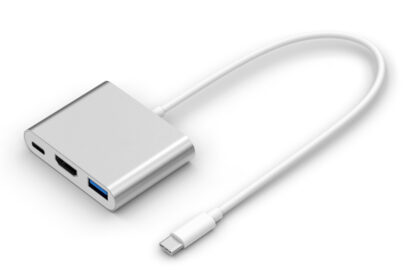 POWERTECH αντάπτορας USB-C σε USB 3.0/USB-C/HDMI CAB-UC004, ασημί