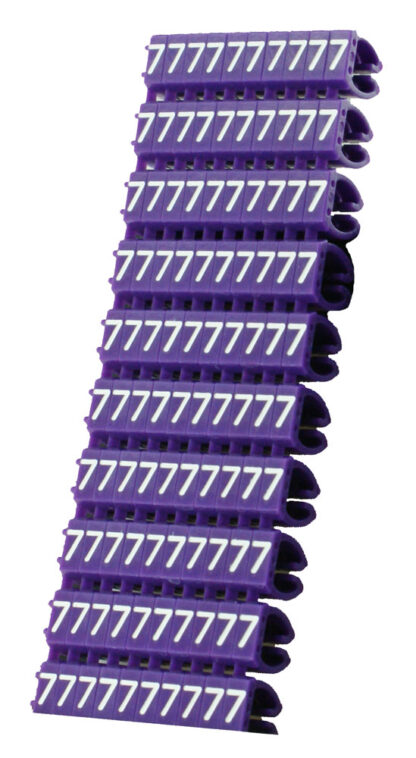 POWERTECH Clip αρίθμησης καλωδίου Νο 7, Purple, 10τεμ.