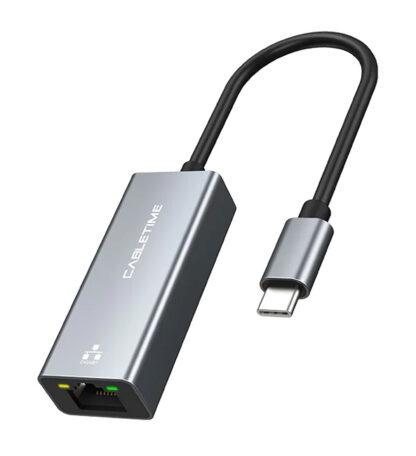 CABLETIME αντάπτορας USB-C σε RJ45 CT-CML1000, 1000Mbps, γκρι