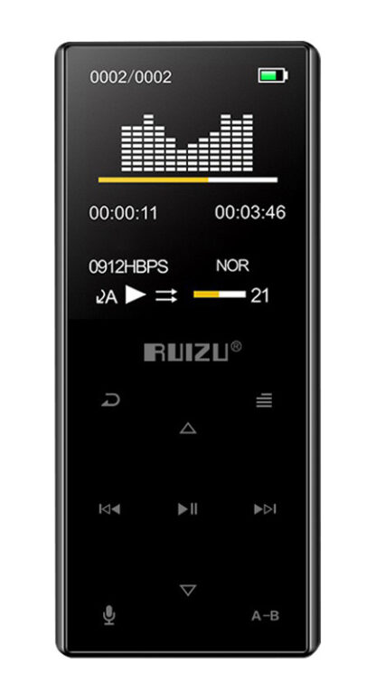 RUIZU MP3 player D29 με ηχείο, 1.8", 16GB, BT, ελληνικό μενού, μαύρο