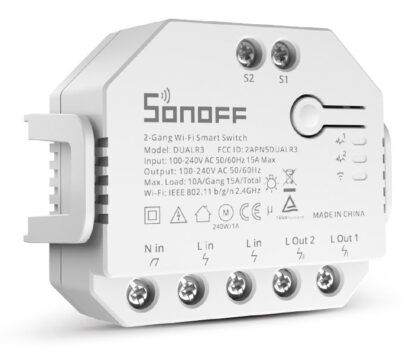 SONOFF smart διακόπτης DUALR3, 2-Gang, WiFi, 15A, λευκός