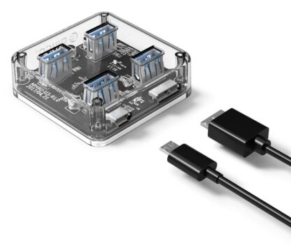 ORICO USB hub MH4U-U3, 4x USB, 5Gbps, διάφανο